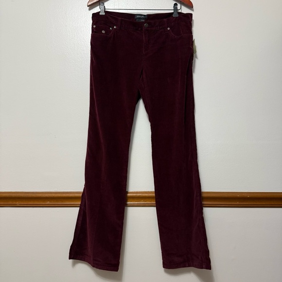 Ideology Corduroy Pants Jeans Women’s Size 10 Low Rise Burgundy Straight Leg NWT - Picture 5 of 15
